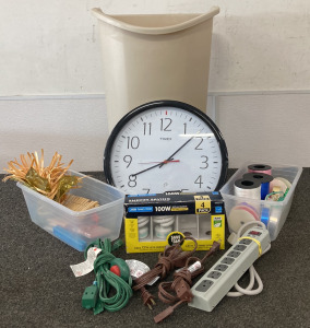 Garbage Can, Clock And More