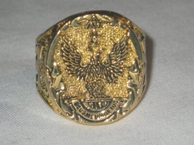 Coat of Arms Mens Ring Marked 750 Size 11