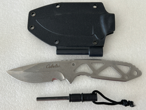 Cabelas Knife with Ferrocrium Rod and Sheath