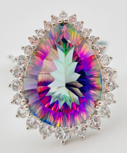 $4,590 925 Sterling Silver Mystic Topaz Ring