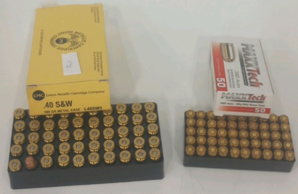 (50) UMC .40 S&W 180gr Ammunition Cartridges (50) Maxxtech .380 Auto 95GR Ammunition Cartridges