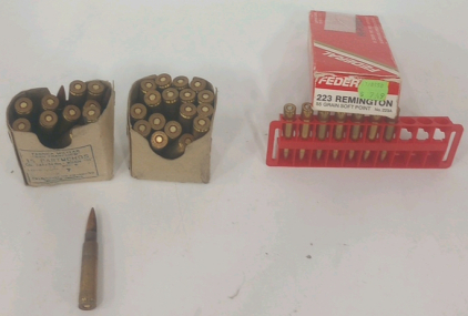 (30) San Francisco 7.65x54 MM Ammunition Cartridges (7) Federal 223 Ammunition Cartridges