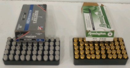 (50) Remington UMC .40 S&W 180 gr Ammunition Cartridges (50) Herter's Aluminum Case .40 S&W 165 GR Ammunition Cartridges