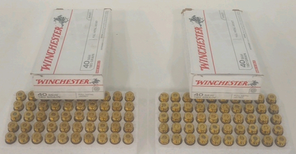 (100) Winchester .40 S&W 180 GR Ammunition Cartridges