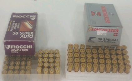 (20) Fiocchi 38 Super Auto 129gr Ammunition Cartridges (50) Winchester .38 Special 110Gr Ammunition Cartridges