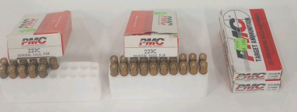 (31) PMC 223C .223 REM. 64 GR Ammunition Cartridges (40) PMC .223 REM (5.56) 55gr Ammunition Cartridges