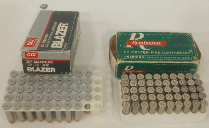 (44) CCI Blazer .357 Magnum 158GR Ammunition Cartridges (50) Remington .357 Magnum Ammunition Cartridges