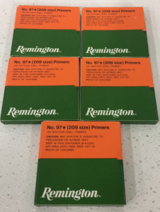 (5) Remington (209 Size) Primers 100 Shotgun Shells Primers