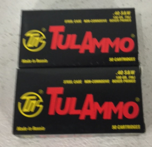 (2) Tul Ammo 40 S&W 50 Cartridges