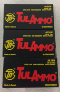 (3) Tul Ammo 40 S&W 50 Cartridges