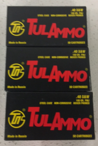 (3) Tul Ammo 40 S&W 50 Cartridges