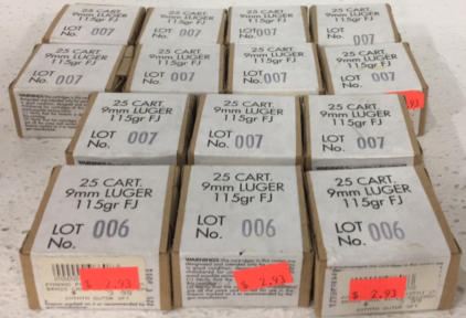 (14) 25 Cart 9mm Luger 115gr FJ