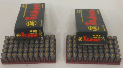 (100) TulAmmo .40 S&W 180 GR FMJ Ammunition Cartridges