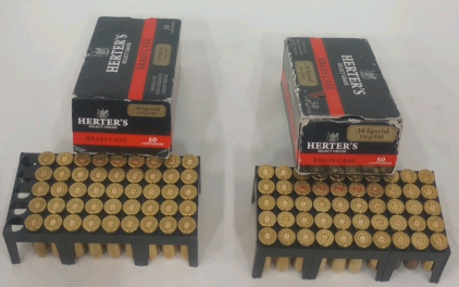 (75) Herter's Brass Case .38 Special 158 GR. Ammunition Cartridges (20) Herter's .38 Special Cases