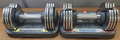 Very Nice Reebok and Pro-Form Fusion Adjustable Weight Dumbells