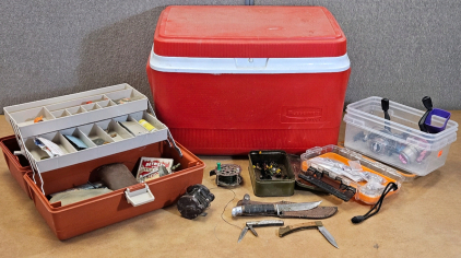 Fly Fishing Reels, Tackle Box, Cooler, Knives, More