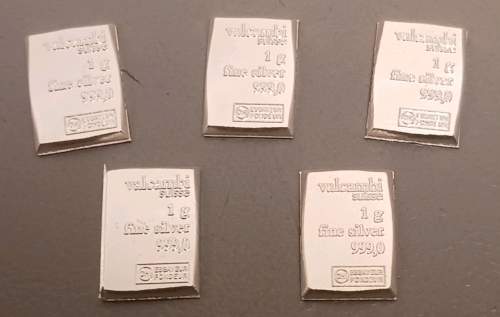 (5) 1 Gram .999 Silver Bars - Verified Authentic
