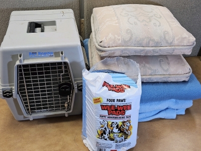 Small Pet Carrier, Training Pads, Blames & Cushions