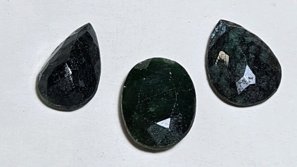 Brazilian Emerald Oval & Teardrop Cut & Faceted Gem Stones - 1"