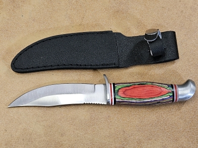Tiger Skinner Fixed Blade Knife & Leather Sheath