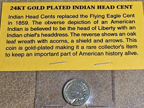 24 Kt Gold Plated US Coin