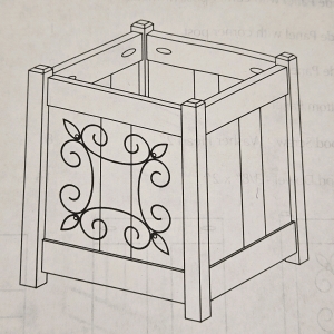 New 16x16x18" Wood Planter Box