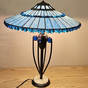 Working 26" Stained Glass Double Lamp