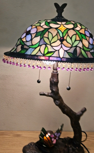 Working 24" Stained Glass Triple Lamp