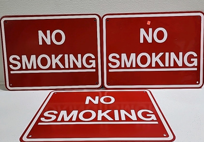 (3) Metal No Smoking Signs