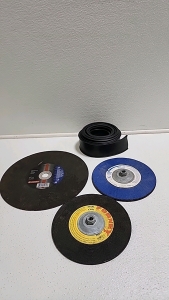 (2) Grinding Disc's, (1) Reinforced Type 1 Cutting Wheel, Roll of Weather Stripping