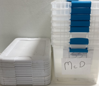 (8) Matching Clear Storage Bins w/ Lids