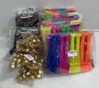 (80) Bunch-O-Balloons, (32) “Let’s Glow” Party Bags, (4) Bags Of Small Gold Gift Bows