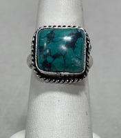 (1) Turquoise And Silver Ladies Ring Size 7