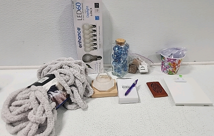 (6) 60 Watt Light Bulbs, Sparkle Yarn, Set of (12) Purple Pens, and More!