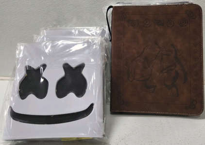 (4) Marshmallow Masks, (4) Pokémon Card Binders