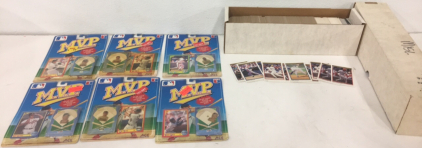 (6) 1990 MVP Collector Pin Baseball Cards Sets including Jose Canseco (1) Box of (500+) Baseball Cards Including Some 1991 O-Pee-Chee Baseball