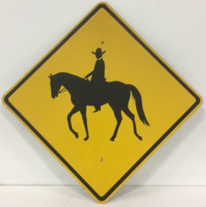 Large 41” x 41” Reflective Horse and Rider Crossing Road Sign