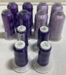 (12) Spools of Purple Embroidery Thread