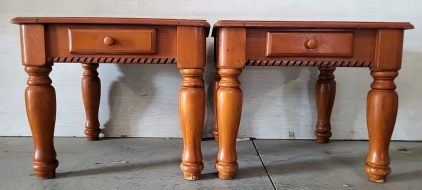 Pair of Very Nice Matching End Tables with Drawer