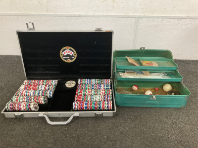 ESPN Poker Chips, Vintage Tackle Box