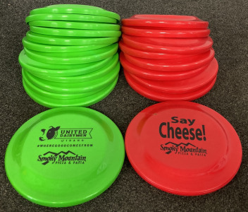 (22) Red And Green Frisbees