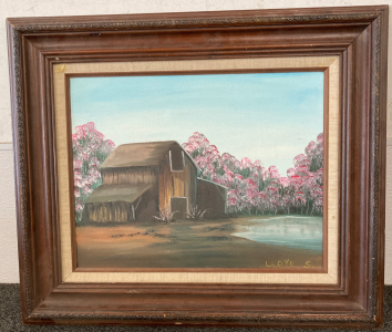 (1) Framed Barn Painting by Lloyd S.