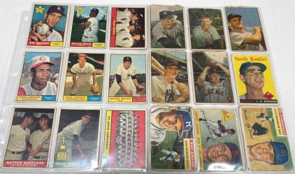 (118) Vintage 1950&rsquo;s Baseball Cards&hellip; Sandy Koufax, Harvey Haddix, Willie Davis +