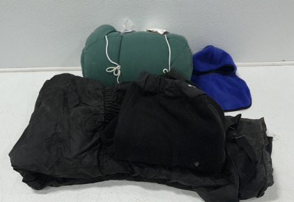 Sleeping Bag, Winter Overalls, Sweats, Fleece Ski Mask