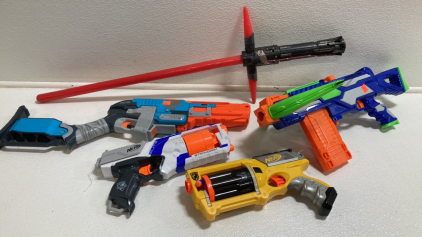 Lightsaber, (4) Nerf Guns