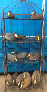 Metal Shelf With Decoy Ducks