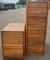 (2) Wood Filing Cabinets