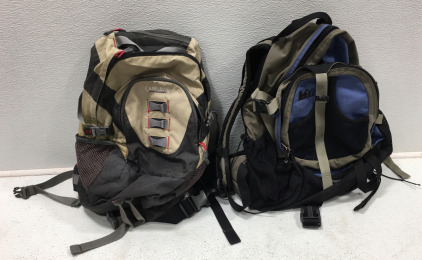 (2) Backcamping backpacks , CamelBAK Backpack, AREI Backpack