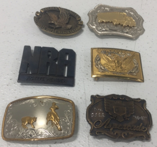 (6) Vintage Western Style Belt Buckles