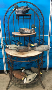 Metal Shelf With Decoy Ducks